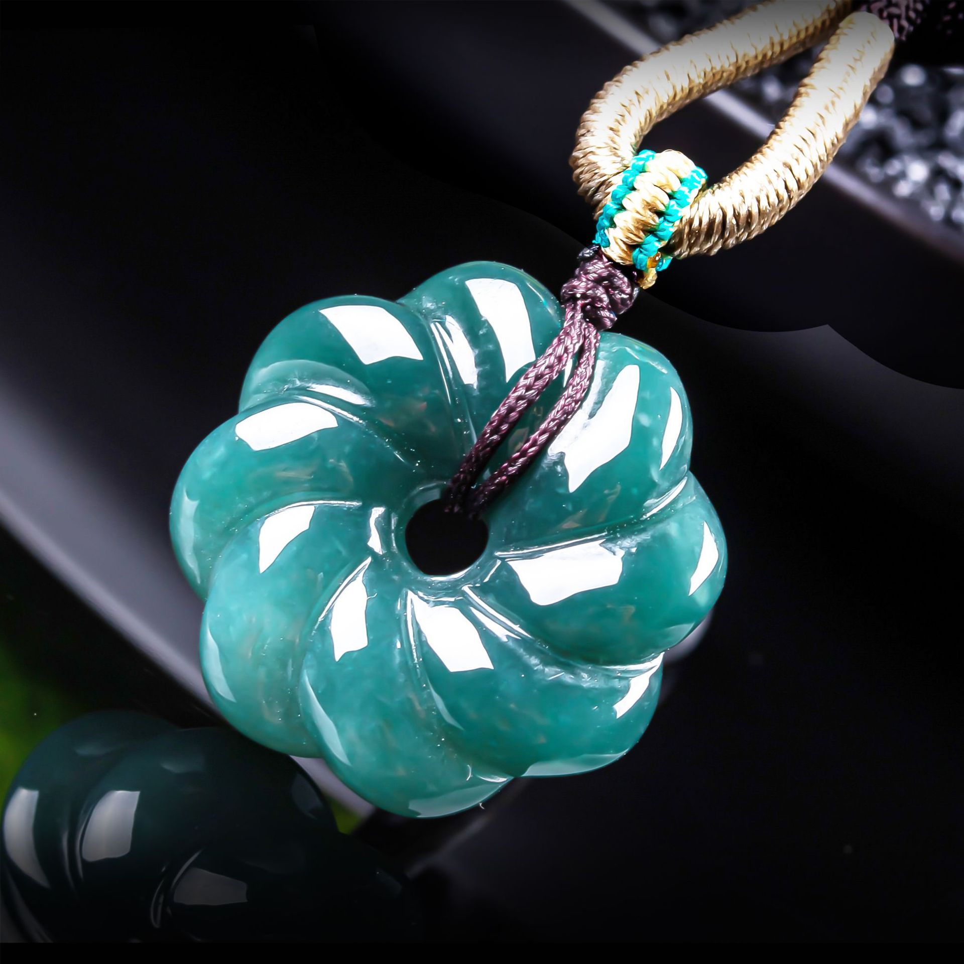 Women'S Accessories Jewelry - قلادة زهرة من اليشم البورمي الطبيعي،