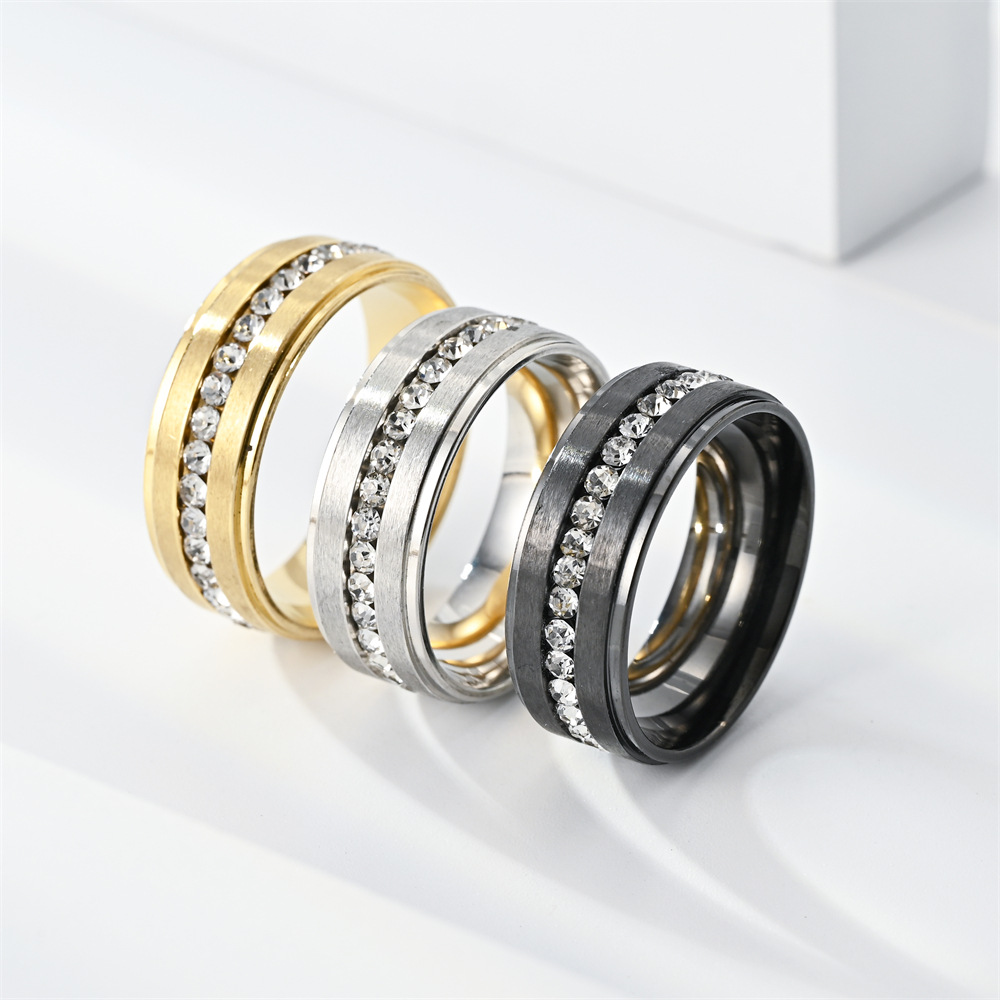 Women'S Accessories Gift Ideas - خواتم الماس الفولاذ المقاوم للصدأ للنساء