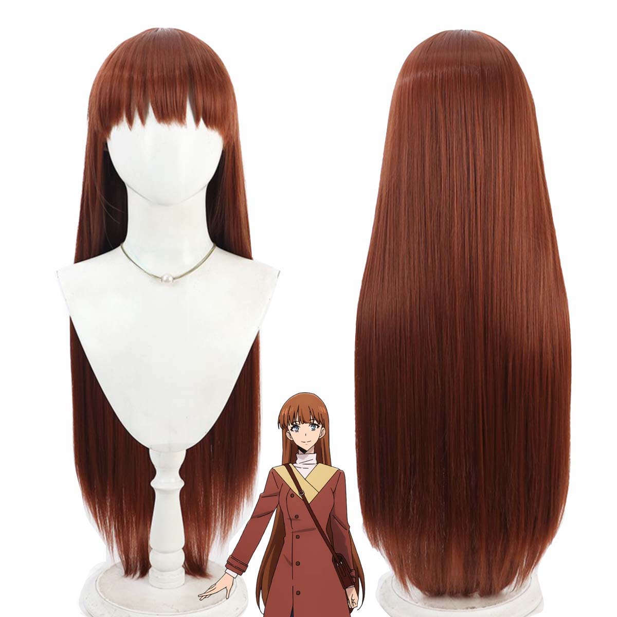 Queen Accessories Solo - شعر مستعار طويل مستقيم برتقالي مقاوم