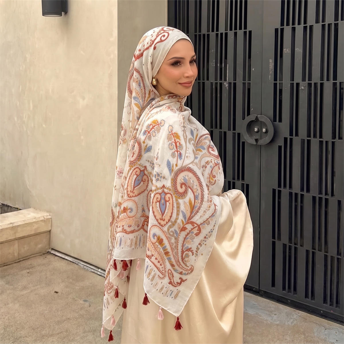 وشاح حجاب نسائي بتصميم بيزلي ع - مراجعة Women'S Vintage Accessories وسعره