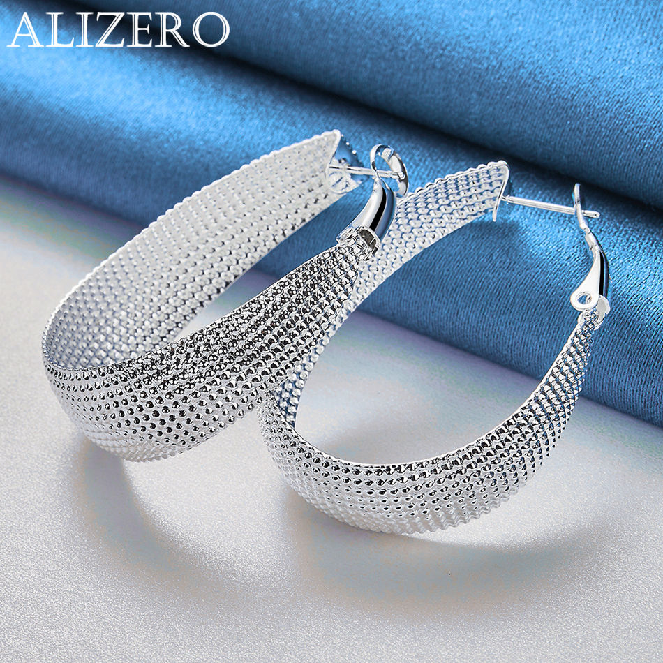 ALIZERO 925 فضة البيضاوي شبكة  - مراجعة Women'S Accessories Gift Ideas وسعره