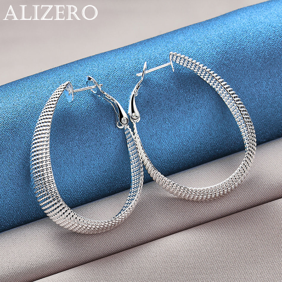 ALIZERO 925 فضة البيضاوي شبكة  - مراجعة Women'S Accessories Gift Ideas وسعره