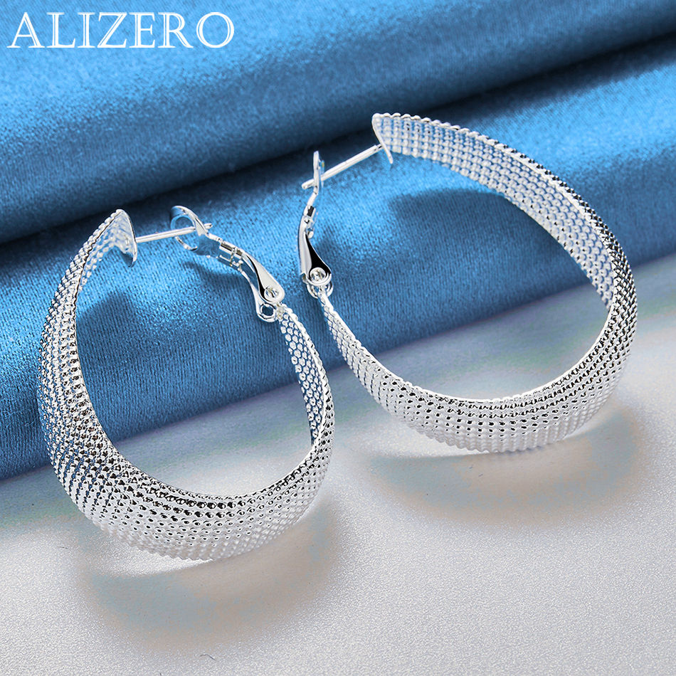ALIZERO 925 فضة البيضاوي شبكة  - مراجعة Women'S Accessories Gift Ideas وسعره